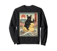 French Bull Dog Ninja Japón Vintage Japonés Ukiyo-e Arte Sudadera
