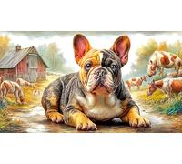 French-Bulldog 1000 Piezas Puzzle Adultos Papel Reciclado Juego desafiante Educativo Regalo para Mujeres y Hombres 38x52/1000pcs