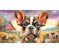 French-Bulldog 1000 Piezas Puzzle Educativo Papel Reciclado Juego Familiar Desafiante para Adultos 38x26/1000pcs