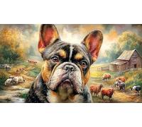 French-Bulldog 1000 Piezas Puzzle Educativo Papel Reciclado Juego Familiar Desafiante para Adultos 70x50/1000pcs