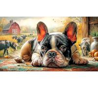 French-Bulldog 1000 Piezas Puzzle para Adultos Juego Educativo relajación Desafiante Papel Reciclado Idea de Regalo 38x52/1000pcs
