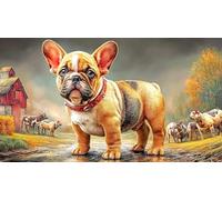 French-Bulldog 1000 Piezas Puzzle Reciclado Decoración Mural Hermosa para Adultos Juego Educativo Relajación 70x50/1000pcs