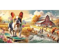 French-Bulldog 1000 Piezas Puzzle Reciclado Juego desafiante Educativo para relajación Creatividad Regalo 38x52/1000pcs