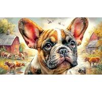 French-Bulldog 1000 Piezas Puzzle Reciclado Juego desafiante Educativo para relajación Creatividad Regalo 38x26/1000pcs