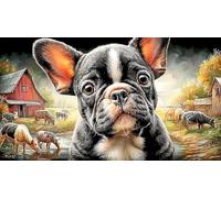 French-Bulldog 1000 Piezas Puzzle Reciclado Juego Familiar Divertido para Adultos Desafiante Actividad en casa 38x26/1000pcs