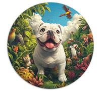 French Bulldog 1000 Piezas Redondo Creativo Descompresión Rompecabezas Circular Regalo para Niños 1000pcs (67.5x67.5cm)