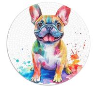 French Bulldog 1000 Piezas Redondo Puzzle Creativo Innovador Rompecabezas Circular Juego para Niños 1000pcs (67.5x67.5cm)