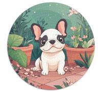 French Bulldog 1000 Piezas Rompecabezas Redondo Creativo Puzzles Regalos Originales Cumpleaños Intelectual Desafío para Niños Adultos para Adultos 1000pcs (67.5x67.5cm)