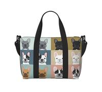 French Bulldog - Bolsas de viaje duraderas para mujer, para viajes nocturnos, color negro, talla única
