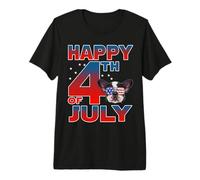 French Bulldog Dog American Flag Sunglasses Happy 4th July Camiseta Premium