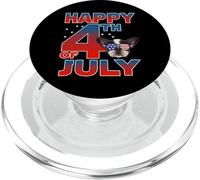 French Bulldog Dog American Flag Sunglasses Happy 4th July PopSockets PopGrip para MagSafe