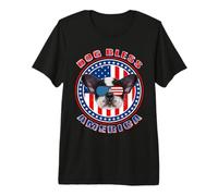 French Bulldog Dog Bless America Us Flag Sunglasses 4th July Camiseta Premium
