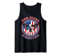 French Bulldog Dog Bless America Us Flag Sunglasses 4th July Camiseta sin Mangas