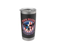French Bulldog Dog Bless America Us Flag Sunglasses 4th July Vaso térmico de acero inoxidable de doble pared