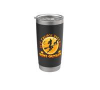 French Bulldog Dog Rides Shotgun Witch Broom Funny Halloween Vaso térmico de acero inoxidable de doble pared