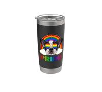 French Bulldog Gay Pride LGBT Rainbow Flag Sunglasses LGBTQ Vaso térmico de acero inoxidable de doble pared
