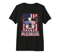 French Bulldog Merica 4th of July Dog Funny Patriotic Flag Camiseta Premium