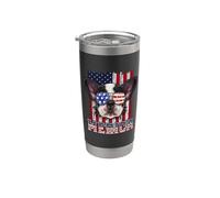 French Bulldog Merica 4th of July Dog Funny Patriotic Flag Vaso térmico de acero inoxidable de doble pared