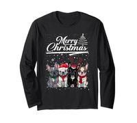 French Bulldog Merry Christmas Lights Reindeer Elf Santa Manga Larga