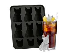 French Bulldog Mold 3D Silicone Tray Press Leak-proof Cocktail Whiskey Wine Beer Party Drink Home Bartending Dog-shaped Maker