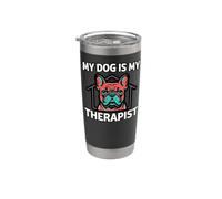 French Bulldog My Dog Is My Therapist Vaso térmico de acero inoxidable de doble pared