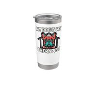 French Bulldog My Dog Is My Therapist Vaso térmico de acero inoxidable de doble pared