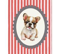 French Bulldog Notebook Cute Lined Journal for Women | 7.5 x 9.25 in | 150 Pages | Red Striped Aesthetic Cover | COLOURFUL by Steph: Perfect For Dog ... who believes writing should feel beautiful