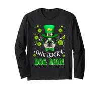 French Bulldog One Lucky Dog Mom Dogs Lover St Patricks Day Manga Larga