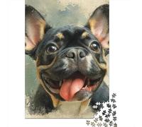 French Bulldog Painting-3 Rompecabezas Imposible,desafío para Adultos Juego Educativo 1000 Piezas Obra De Arte De Juego De para Adultos Y Niños A Partir De 12 Años 70x50cm/1000pcs
