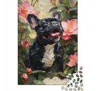 French Bulldog Painting Art-1 Rompecabezas Imposible,desafío for Adults Juego Educativo 1000 Piezas Obra De Arte De Juego De para Adultos Y Niños 38x26cm/1000pcs