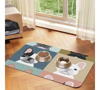 French Bulldog Printed,Waterproof Pet Feeding Mat,PU Leather Placemats for Cat Dog Water Bowl,Food Mats,30x45cm