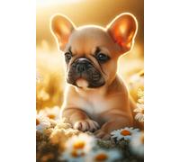 French Bulldog Puppy face Notebook - Large 6 x 9 inches - 127 Pages