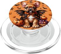 French Bulldog Puppy Frenchie Vampire Bat Orange Halloween PopSockets PopGrip para MagSafe