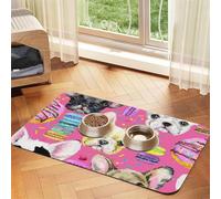 French Bulldog Puppy Watercolor,Waterproof Pet Feeding Mat,PU Leather Placemats for Cat Dog Water Bowl,Food Mats,30x45cm
