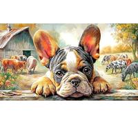 French-Bulldog Puzzle Adultos 1000 Piezas Juego desafiante Educativo Papel Reciclado para relajación y Creatividad 70x50/1000pcs