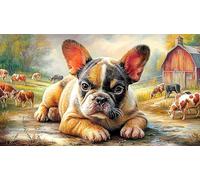 French-Bulldog Puzzle Adultos 1000 Piezas Juego Educativo relajación Papel Reciclado Actividad en casa Regalo 38x52/1000pcs