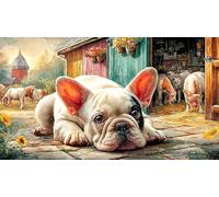 French-Bulldog Puzzle Adultos 1000 Piezas Juego Educativo relajación Papel Reciclado Actividad en casa Regalo 38x26/1000pcs
