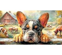 French-Bulldog Puzzle de 1000 Piezas para Adultos Papel Reciclado Juego Educativo Desafiante 70x50/1000pcs