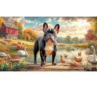 French-Bulldog Puzzle de 1000 Piezas Reciclado Regalo Divertido Juego Familiar para Adultos y niños de 12 años en adelante 38x52/1000pcs