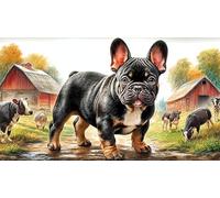 French-Bulldog Puzzle para Adultos 1000 Piezas Decoración Mural Hermosa Papel Reciclado Juego Educativo Regalo 38x26/1000pcs