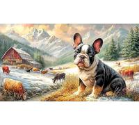 French-Bulldog Puzzle para Adultos 1000 Piezas Juego Familiar Divertido y desafiante Papel Reciclado para decoración Mural y Regalos 70x50/1000pcs