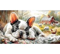 French-Bulldog Puzzle para Adultos y niños 1000 Piezas Papel Reciclado Juego Educativo Desafiante Actividad en casa 70x50/1000pcs