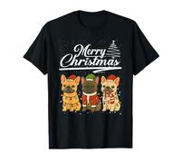 French Bulldog Reindeer Elf Santa Hat Merry Christmas Pajama Camiseta