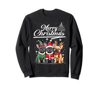French Bulldog Reindeer Elf Santa Hat Merry Christmas Pajama Sudadera
