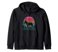 French Bulldog Retro Vintage 80s Vaporwave Aesthetic Dog Sudadera con Capucha
