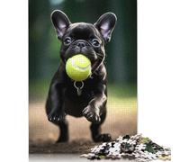 French Bulldog Tennis Ball Rompecabezas Imposible,desafío for Adults Juego Educativo 1000 Piezas Obra De Arte De Juego De para Adultos Y Niños Mayores De 12 Años 1000pcs (75x50cm)