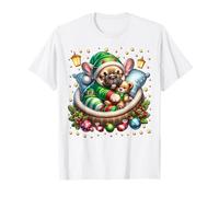 French Bulldog Xmas Graphic For Frenchie Mom White Christmas Camiseta