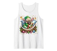 French Bulldog Xmas Graphic For Frenchie Mom White Christmas Camiseta sin Mangas