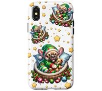 French Bulldog Xmas Graphic For Frenchie Mom White Christmas Carcasa para iPhone X/XS