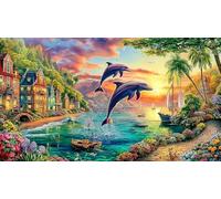 French-Bulldogs-in-Farm-Scene Puzzle Adultos 1000 Piezas Papel Reciclado Juego Familiar Divertido Desafiante para decoración Mural 38x26/1000pcs